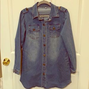Juniors denim dress, cute details size XL